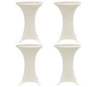 Standing Table Cover Cream Stretch Ø80cm Elastic Polyester Spandex 4pc Set Party