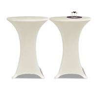 Standing Table Cover Cream Stretch Ø80cm Fits Up To 120cm Height Elegant Set 4pc