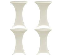 Standing Table Cover Set 4x Cream Stretch Polyester-Elastane Ø70cm Reusable pack
