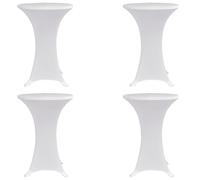 Standing Table Cover White Ø70cm Stretch Polyester-Spandex Fits 4pcs Set Events