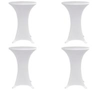 Standing table cover White Ø80cm Stretch Polyester/Elastane 4pcs Party Decor Set