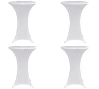 Standing Table Cover White Stretch Ø60cm Polyester/Spandex 4pcs Party For Events