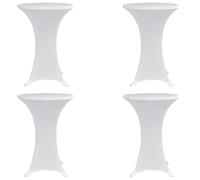 Standing Table Cover White Stretch Ø60cm Polyester/Spandex 4pcs Party For Events