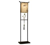 Standing Tall Lamps Chinese Floor Lamp With Fabric Shade For Living Room Retro E27 Standing Reading Light Vertical Tall Bedside Lamp Reading Light