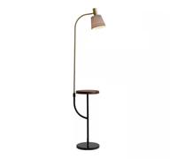 Standing Tall Lamps Floor Lamp with Wood Shelves Dual USB Ports Floor Light E27 Standing Lamp for Living Room Bedroom Reading Light
