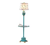 Standing Tall Lamps Resin Floor Lamp with Tempered Glass Shelves Standing Lamp 61In Height Floor Light for Living Room Bedroom Study Reading Light/Foot/a