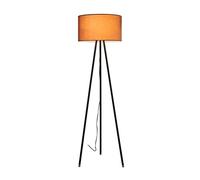 Standing Tall Lamps Tripod Iron Floor Lamp Elegant Indoor Standing Lamp For Living Room Bedroom Office Floor Light With Brown Fabric Reading Light (Color : A-Black, Size : Foot switch)
