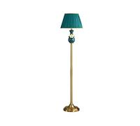 Standing Tall Lamps Vintage Standing Lamp Green Vertical Ceramic Floor Lamps Foot Pedal Fabric Lamp Floor Light Reading Light (Color : A, Size : Height 150cm)