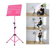 Standing Telescopic Sheet Music Stand Holder, Foldable Music Stand Laptop Stand Holder Adjustable Book Stand Shelf Tablet Stand Projector Stand Portable Podium Stand (pink)
