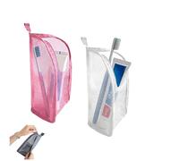 Standing Toiletry Bag, Portable Lightweight Travel Toiletry Bag, EVA Mesh Large Capacity Cosmetic Organizer, Foldable Waterproof Clear Hanging Travel Toothbrush Storage Bags (2pcsD)