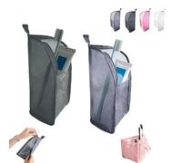 Standing Toiletry Bag, Portable Lightweight Travel Toiletry Bag, EVA Mesh Large Capacity Cosmetic Organizer, Foldable Waterproof Clear Hanging Travel Toothbrush Storage Bags (2pcsC)