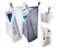 Standing Toiletry Bag, Portable Lightweight Travel Toiletry Bag, EVA Mesh Standing Makeup Bag, Foldable Clear Hanging for Travel, Going Out (2PCS-B)