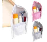 Standing Toiletry Bag - Waterproof Portable Mesh Holder - Travel Vertical Makeup Bag with Zipper | for Women Men Bathroom Cruise Hygiene Beauty Skincare
