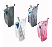 Standing Toiletry Bag with Compartments, Foldable Hanging Travel Toiletry Bag for Men Women, Large Capacity EVA Mesh Cosmetic Organizer for Bathroom Wall Mount Suitcase Storage (4Pc One of Each Color)