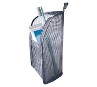 Standing Toiletry Bag with Compartments, Foldable Hanging Travel Toiletry Bag for Men Women, Large Capacity EVA Mesh Cosmetic Organizer for Bathroom Wall Mount Suitcase Storage (1Pc Gray)