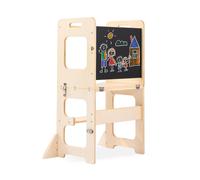 Standing Tower, Learning Standing Tower 2-in-1 Kitchen Wooden Stool Helper with Chalkboard Montessori and Waldorf Helper for Kids in Kitchen Wooden S