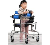 Standing Walk Stan with Seat Wheel Rehabilitation Device Walker Walk Aid Stand Frame Folding Height Adjustable Lower Limb Walker Disabled Stand Children Stand Frame (Size : Height(120) (HEI