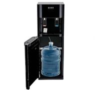 Standing Water Cooler For Living Room, Bottom Loading Hot & Cold Water Dispenser With 3 Temperature Options, No Heavy Lifting Required For 3/5 Gallon Bottles An-ti-Dry Burn(Black,Hot+Cold)