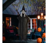 Standing Witch Prop Life Size with Light Up Eyes, Talking Sound HOMCOM Multi 6ft