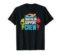 Standing with The Triathlon Support Crew Swim Bike Run Fan T-Shirt