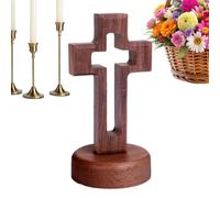 Standing Wood With Jesus Christ - Easter Ornament Walnut With Base Shape, Catholic Office Decoration & Faith To Date, 12x6.5x6.5cm, 160g Home & Church Decoration