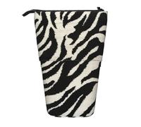 Standing Zebra Animal Print Pencil Case,Telescopic Pen Pouch,Portable Pencil Holder,Storage Cosmetic Bag