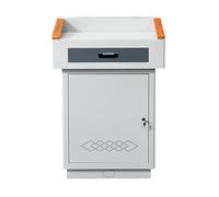 StandingLecternwithStorageShelvesIdealPodiumforConferencesWeddingsandClassroomsWorkstationforSpeechesandDebates(FreshlyMil)