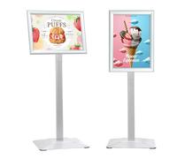 STANDNEE A3 Display Stand Heavy-duty Sign Stand Floor Stand Sign Holder, Poster Display Stand Pedestal Standing Signs for Ads, Menu, Notice, Parties (Silver)