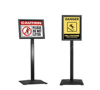 STANDNEE A4 Display Stand Heavy-duty Sign Stand Holder Floor Stand Sign, Poster Display Stand Aluminum Standing Signs with PVC Sheet & Heavy-duty pedestal, Black