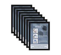 STANDNEE A4 Magnetic Frame, 8PCS Window Magnetic Display Holder, A4 Self-Adhesive Frame for Wall,Refrigerator,Window.(Black)