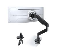 STANDOPIA Ultrawide Monitor Arm Desk Mount - fits 17-49 inch Heavy Duty Flat/Curved Monitors, Full Motion Adjustable Gas Spring Arm Holds 35.2 lbs with Clamp & Grommet, VESA 75/100mm, Black
