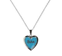 Stands Out, Supplying Outstanding Gifts Aisha Personalised Heart Shaped Glow In The Dark Locket Blue Name Pendant Kids Necklace