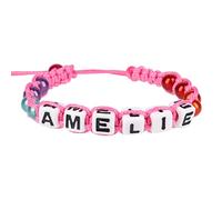 Stands Out, Supplying Outstanding Gifts Amelie Personalised Girls Pink Friendship Bracelet Name Multicolour Alphabet Bead