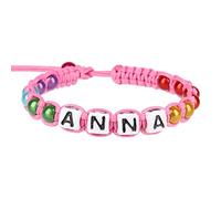 Stands Out, Supplying Outstanding Gifts Anna Personalised Girls Pink Friendship Bracelet Name Multicolour Alphabet Bead