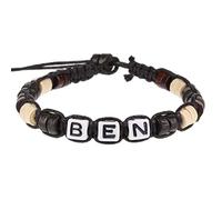 Stands Out, Supplying Outstanding Gifts Ben Personalised Boys Black Friendship Bracelet Name Alphabet Beads