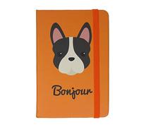 Stands Out, Supplying Outstanding Gifts Bonjour French Bulldog A6 Hardback Ruled Notebook