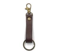 Stands Out, Supplying Outstanding Gifts Bradley Name Mens Personalised Brown Leather Strap Keyring With Carabiner