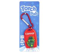 Stands Out, Supplying Outstanding Gifts Connor Name Dinosaur Boys Red Novelty Personalised Mini LED Toy Torch Carabiner Clip