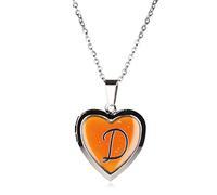 Stands Out, Supplying Outstanding Gifts D Letter Girls Personalised Heart Shaped Mood Locket Pendant Monogram Initial Kids Necklace