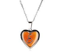 Stands Out, Supplying Outstanding Gifts E Letter Girls Personalised Heart Shaped Mood Locket Pendant Monogram Initial Kids Necklace