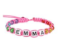Stands Out, Supplying Outstanding Gifts Emma Personalised Girls Pink Friendship Bracelet Name Multicolour Alphabet Bead