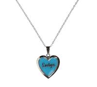 Stands Out, Supplying Outstanding Gifts Evelyn Personalised Heart Shaped Glow In The Dark Locket Blue Name Pendant Kids Necklace