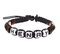Stands Out, Supplying Outstanding Gifts Henry Personalised Boys Black Friendship Bracelet Name Alphabet Beads