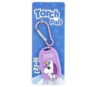 Stands Out, Supplying Outstanding Gifts Isla Name Unicorn Girls Purple Novelty Personalised Mini LED Toy Torch Carabiner Clip