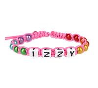 Stands Out, Supplying Outstanding Gifts Izzy Personalised Girls Pink Friendship Bracelet Name Multicolour Alphabet Bead