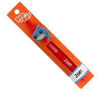 Stands Out, Supplying Outstanding Gifts Joel Boys Personalised Red Retractable Pen With a Fun Shark Character With Blue Ink