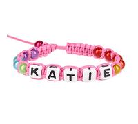 Stands Out, Supplying Outstanding Gifts Katie Personalised Girls Pink Friendship Bracelet Name Multicolour Alphabet Bead