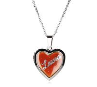 Stands Out, Supplying Outstanding Gifts Laura Girls Personalised Name Heart Shaped Mood Locket Pendant Kids Necklace
