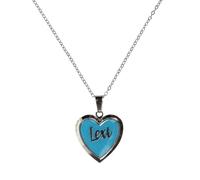 Stands Out, Supplying Outstanding Gifts Lexi Personalised Heart Shaped Glow In The Dark Locket Blue Name Pendant Kids Necklace