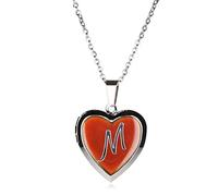 Stands Out, Supplying Outstanding Gifts M Letter Girls Personalised Heart Shaped Mood Locket Pendant Monogram Initial Kids Necklace